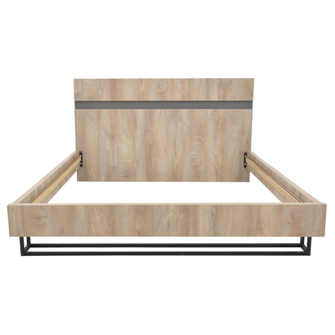 ELENCIA ΚΡΕΒΑΤΙ ΔΙΠΛΟ ΣΕ OAK ΜΕ ΓΚΡΙ ΑΠΟΧΡΩΣΗ 160X200ΕΚ