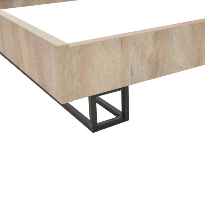 ELENCIA ΚΡΕΒΑΤΙ ΔΙΠΛΟ ΣΕ OAK ΜΕ ΓΚΡΙ ΑΠΟΧΡΩΣΗ 160X200ΕΚ