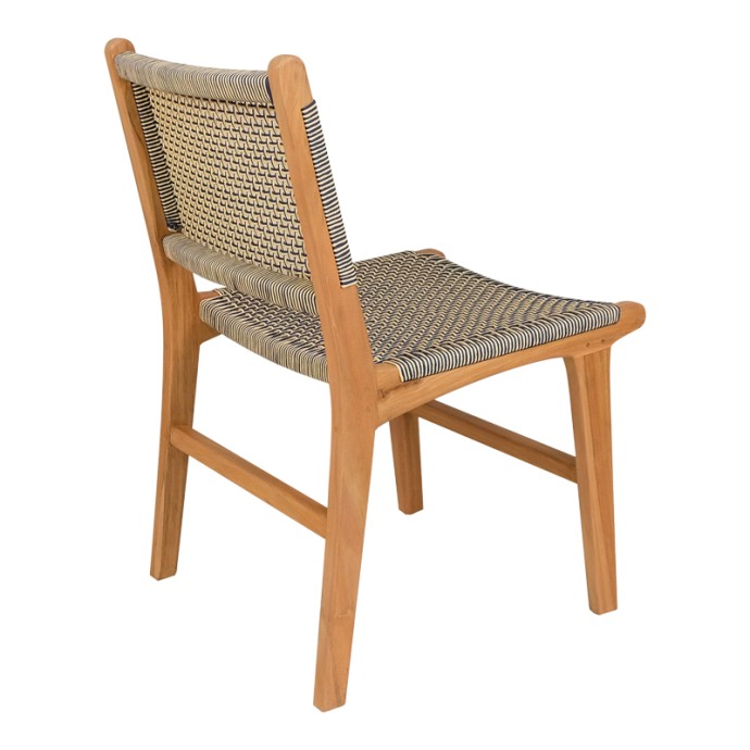 DARIEN ΚΑΡΕΚΛΑ ΣΚΕΛΕΤΟΣ TEAK ΞΥΛΟ ΣΕ ΦΥΣΙΚΗ ΑΠΟΧΡΩΣΗ ΚΑΙ ΚΡΕΜ-ΜΑΥΡΟ ΣΧΟΙΝΙ 52X62X86ΕΚ