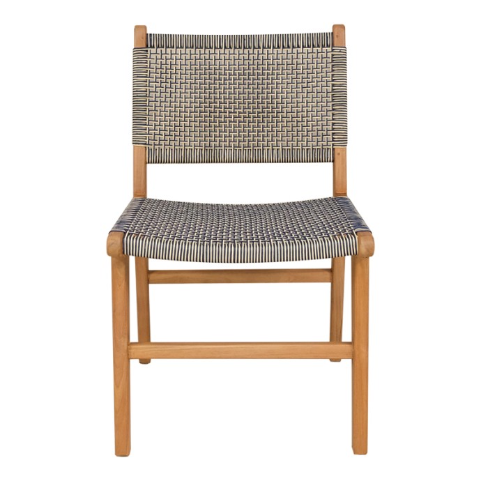 DARIEN ΚΑΡΕΚΛΑ ΣΚΕΛΕΤΟΣ TEAK ΞΥΛΟ ΣΕ ΦΥΣΙΚΗ ΑΠΟΧΡΩΣΗ ΚΑΙ ΚΡΕΜ-ΜΑΥΡΟ ΣΧΟΙΝΙ 52X62X86ΕΚ