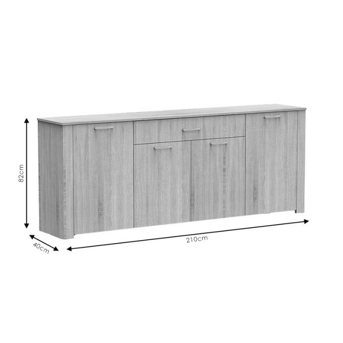 KINLEY ΜΠΟΥΦΕΣ GREY-WENGE 210X40X82ΕΚ