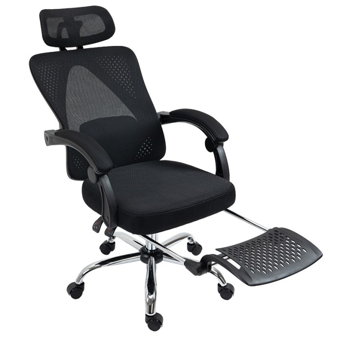 TITAN ΚΑΡΕΚΛΑ ΓΡΑΦΕΙΟΥ ΔΙΕΥΘΥΝΤΗ ΜΕ ΥΠΟΠΟΔΙΟ PREMIUM QUALITY ΥΦΑΣΜΑ-MESH ΧΡΩΜΑ ΜΑΥΡΟ