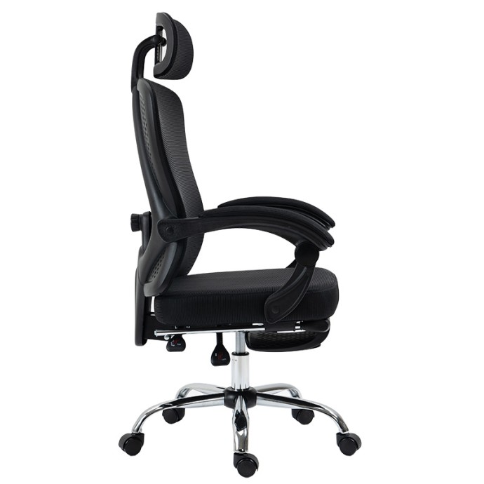 TITAN ΚΑΡΕΚΛΑ ΓΡΑΦΕΙΟΥ ΔΙΕΥΘΥΝΤΗ ΜΕ ΥΠΟΠΟΔΙΟ PREMIUM QUALITY ΥΦΑΣΜΑ-MESH ΧΡΩΜΑ ΜΑΥΡΟ