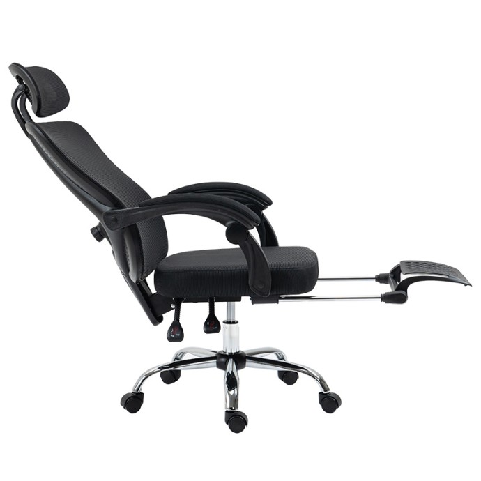 TITAN ΚΑΡΕΚΛΑ ΓΡΑΦΕΙΟΥ ΔΙΕΥΘΥΝΤΗ ΜΕ ΥΠΟΠΟΔΙΟ PREMIUM QUALITY ΥΦΑΣΜΑ-MESH ΧΡΩΜΑ ΜΑΥΡΟ