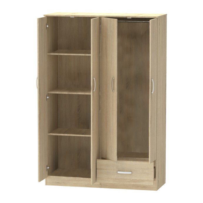 KARTER ΝΤΟΥΛΑΠΑ ΡΟΥΧΩΝ ΤΕΤΡΑΦΥΛΛΗ SONOMA ΜΕΛΑΜΙΝΗΣ 121X48X180ΕΚ