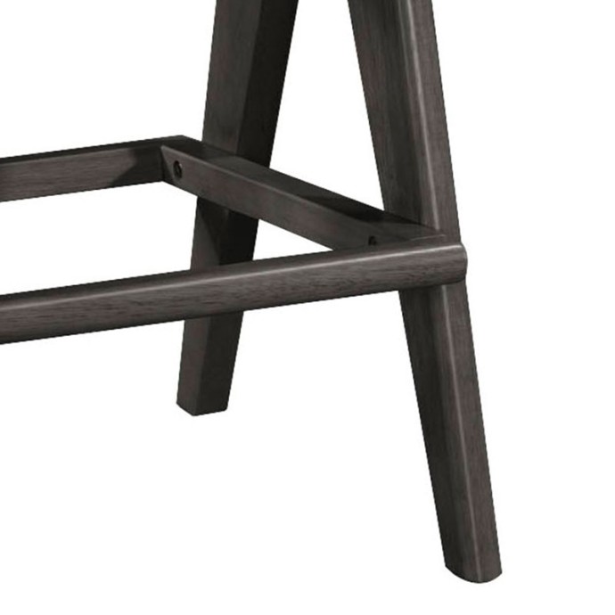 WINSLOW ΣΚΑΜΠΟ BAR ΞΥΛΟ RUBBERWOOD ΜΑΥΡΟ-PVC RATTAN ΦΥΣΙΚΟ-ΥΦΑΣΜΑ ΓΚΡΙ 44.5X46X98ΕΚ