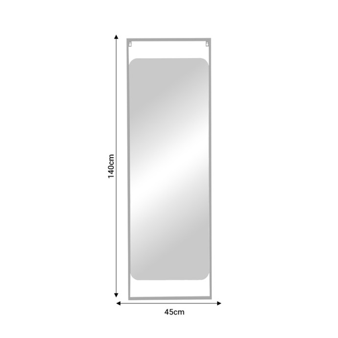 PIZA ΚΑΘΡΕΠΤΗΣ ΜΑΥΡΟ ΜΕΤΑΛΛΟ 45X2X140ΕΚ