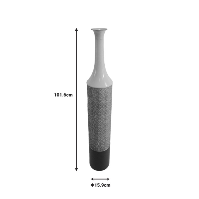 SEMPLE ΔΙΑΚΟΣΜΗΤΙΚΟ ΒΑΖΟ INART Φ15.9X101.6ΕΚ ΜΕΤΑΛΛΟ ΣΕ ΓΚΡΙ, ΛΕΥΚΗ ΚΑΙ ΜΑΥΡΗ ΑΠΟΧΡΩΣΗ 