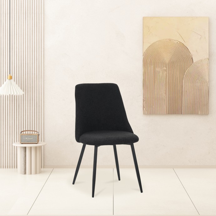 GISELLE ΚΑΡΕΚΛΑ 51X52X82ΕΚ ΜΠΟΥΚΛΕ ΥΦΑΣΜΑ ΜΑΥΡΗ 