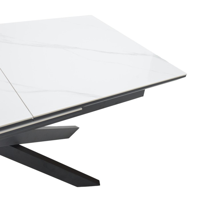 ROGEMI ΤΡΑΠΕΖΙ ΓΚΡΙ MDF-ΜΑΥΡΟ ΜΕΤΑΛΛΟ 160-200X90X75ΕΚ
