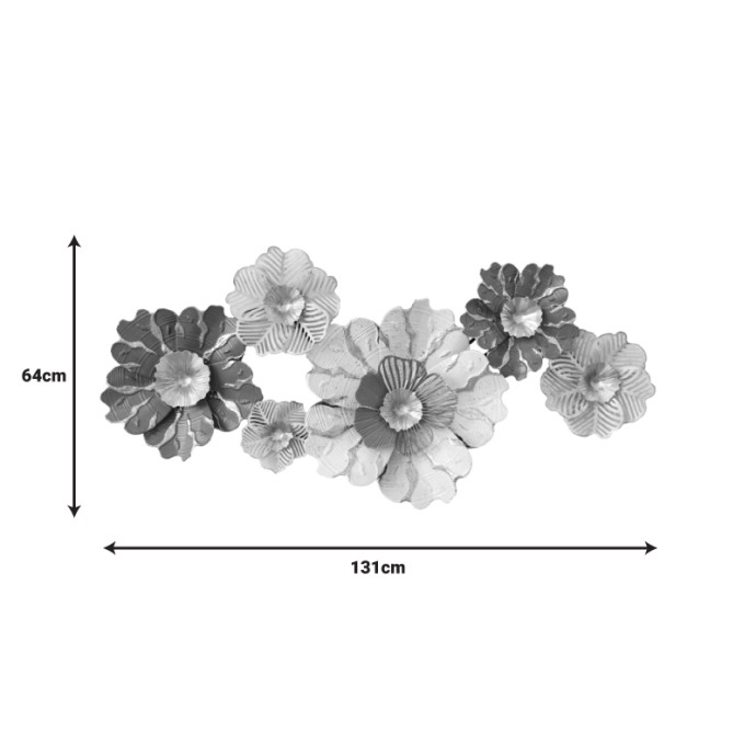 DAISY ΔΙΑΚΟΣΜΗΤΙΚΟ ΤΟΙΧΟΥ 131X64X9.5cm ΜΕΤΑΛΛΟ ΣΕ ΧΡΥΣΗ-ΛΕΥΚΗ ΑΠΟΧΡΩΣΗ