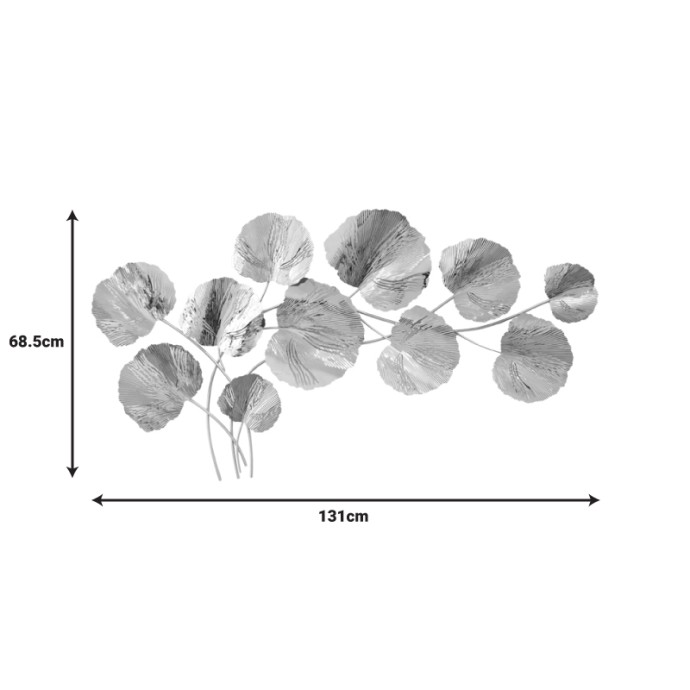 FLEUR ΔΙΑΚΟΣΜΗΤΙΚΟ ΤΟΙΧΟΥ 131X68.5X6cm ΜΕΤΑΛΛΟ ΣΕ ΧΡΥΣΗ ΑΠΟΧΡΩΣΗ