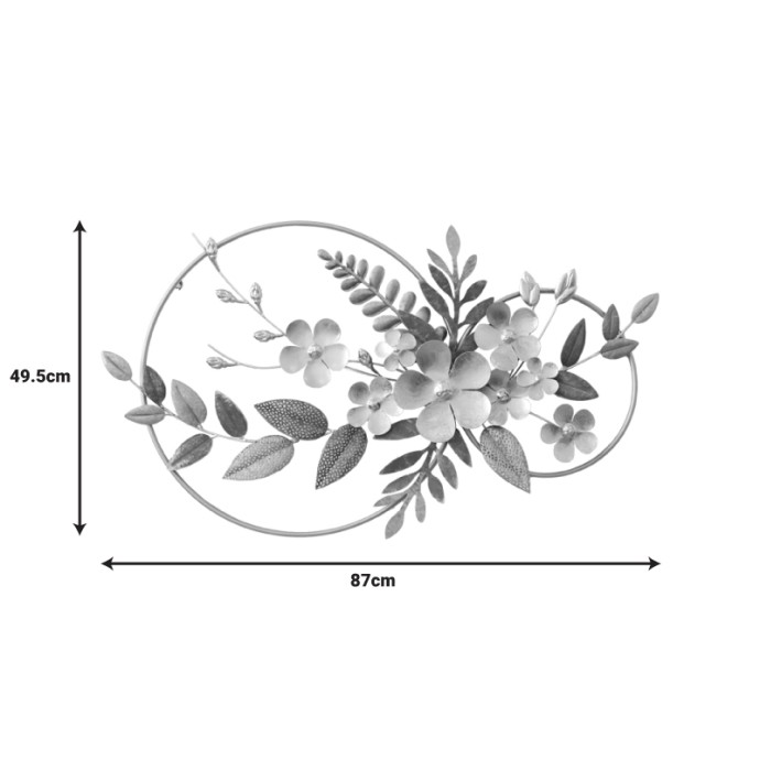 SHELLY ΔΙΑΚΟΣΜΗΤΙΚΟ ΤΟΙΧΟΥ 87X49.5X5cm ΜΕΤΑΛΛΟ ΣΕ ΧΡΥΣΗ-ΜΠΛΕ ΑΠΟΧΡΩΣΗ