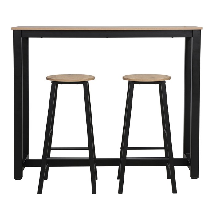 MARLE ΣΕΤ ΤΡΑΠΕΖΙ ΜΠΑΡ 3ΤΜΧ SONOMA-ΜΑΥΡΟ ΠΟΔΙ 120X40X100cm