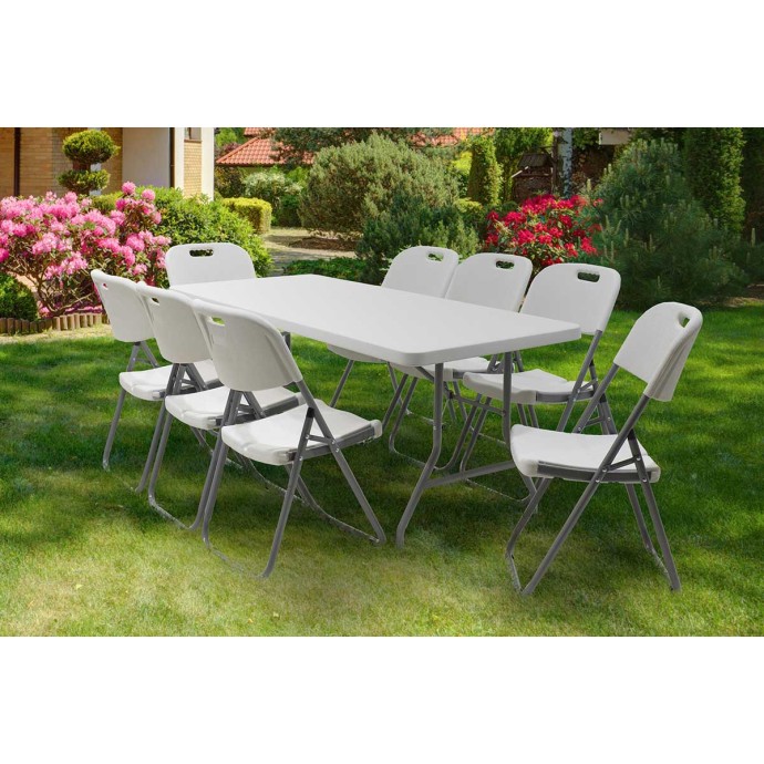 APRILIA ΤΡΑΠΕΖΙ CATERING-ΣΥΝΕΔΡΙΟΥ 183X76X74cm ΛΕΥΚΟ ΜΟΝΟΚΟΜΜΑΤΗ ΕΠΙΦΑΝΕΙΑ