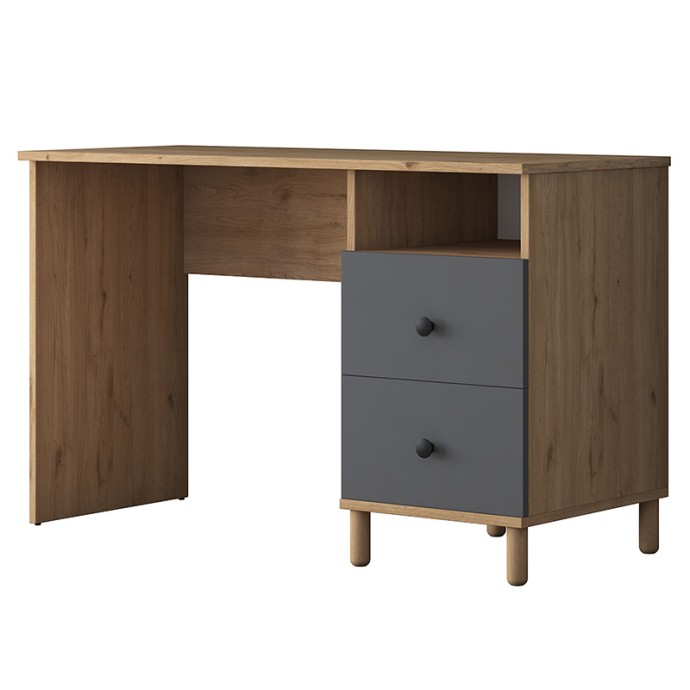 GOLDIE ΓΡΑΦΕΙΟ ΜΕ ΒΙΒΛΙΟΘΗΚΗ ΑΝΘΡΑΚΙ-ΦΥΣΙΚΟ 160X50X161.8ΕΚ