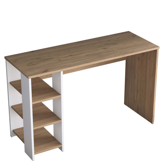 LOTEK ΓΡΑΦΕΙΟ ΕΡΓΑΣΙΑΣ-ΒΙΒΛΙΟΘΗΚΗ 120X45X161.8ΕΚ ΚΑΡΥΔΙ-ΛΕΥΚΟ 