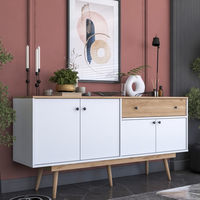 SATAVA ΜΠΟΥΦΕΣ PP 180X45X87.6ΕΚ ΛΕΥΚΟ-ΚΑΡΥΔΙ 