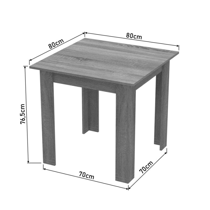 MANKA I ΤΡΑΠΕΖΙ 80x80x77ΕΚ ΛΕΥΚΟ