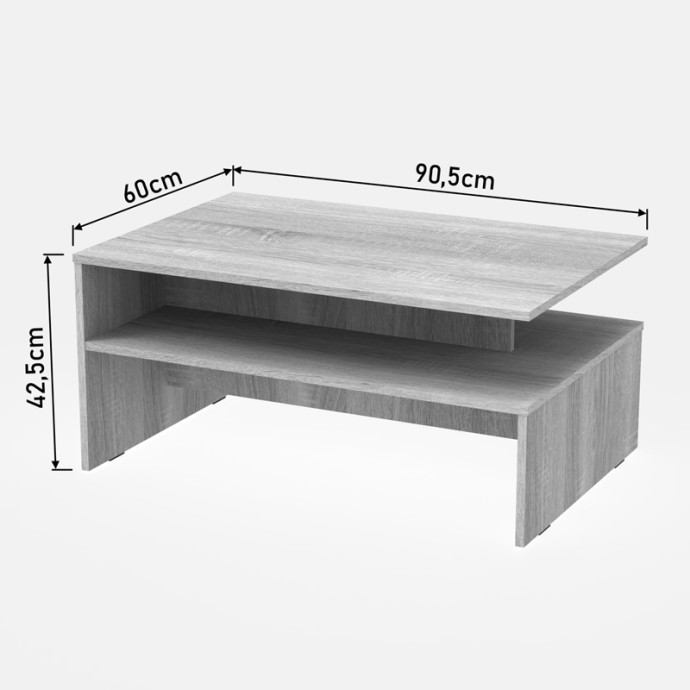 KOLYA ΤΡΑΠΕΖΙ ΣΑΛΟΝΙΟΥ 90X60X42.3ΕΚ SONOMA 