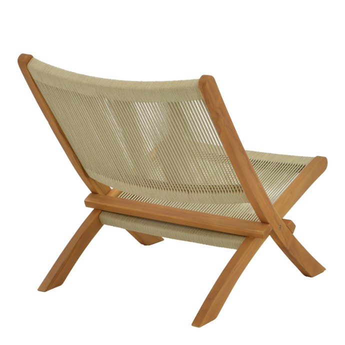 SEEAL ΚΑΡΕΚΛΑ 61X76X72ΕΚ TEAK ΞΥΛΟ ΚΑΙ ΣΧΟΙΝΙ ΣΕ ΦΥΣΙΚΗ ΑΠΟΧΡΩΣΗ 