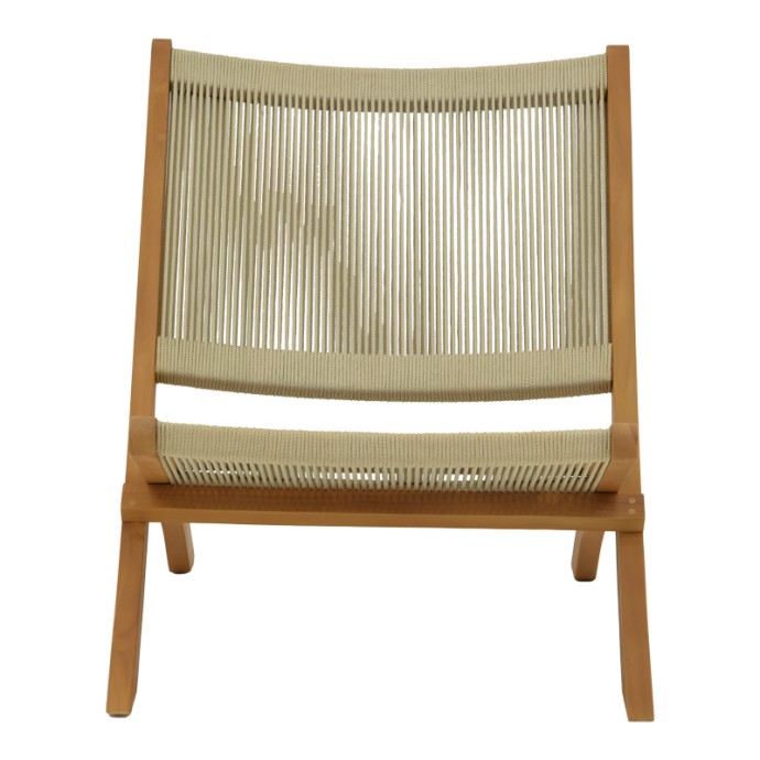 SEEAL ΚΑΡΕΚΛΑ 61X76X72ΕΚ TEAK ΞΥΛΟ ΚΑΙ ΣΧΟΙΝΙ ΣΕ ΦΥΣΙΚΗ ΑΠΟΧΡΩΣΗ 