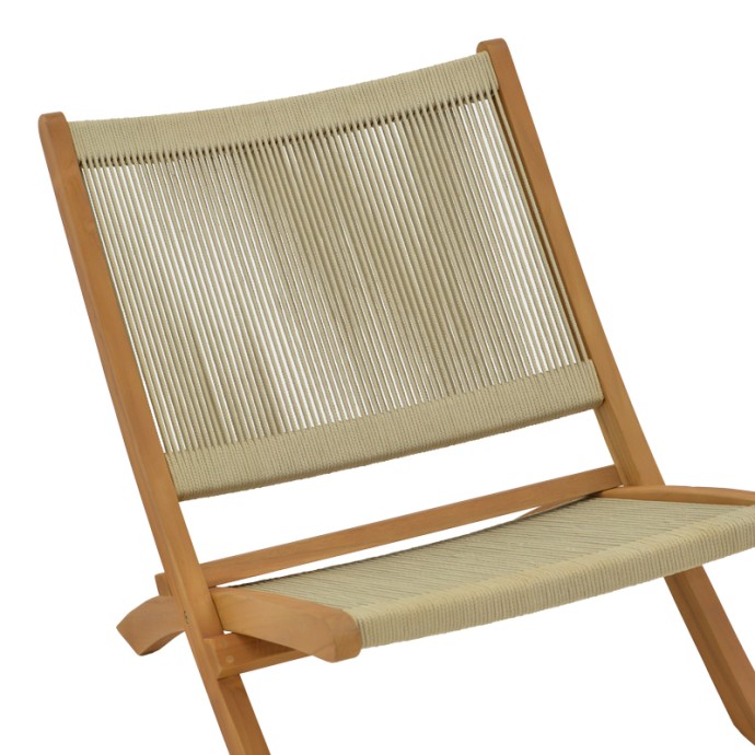 SEEAL ΚΑΡΕΚΛΑ 61X76X72ΕΚ TEAK ΞΥΛΟ ΚΑΙ ΣΧΟΙΝΙ ΣΕ ΦΥΣΙΚΗ ΑΠΟΧΡΩΣΗ 