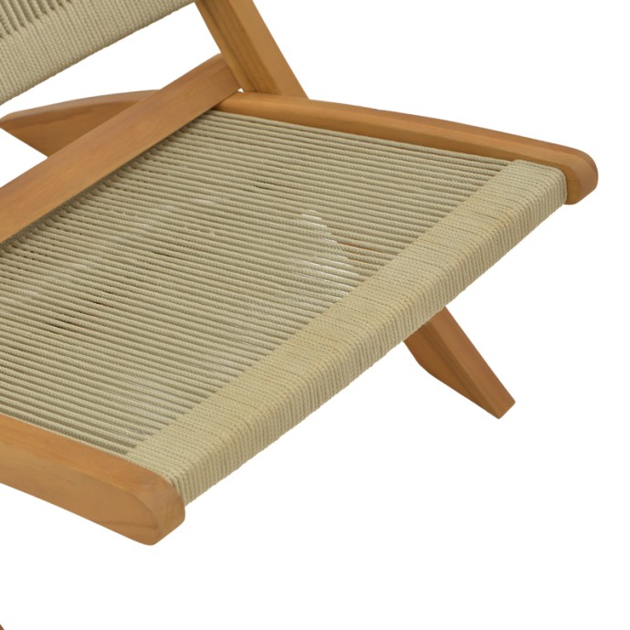 SEEAL ΚΑΡΕΚΛΑ 61X76X72ΕΚ TEAK ΞΥΛΟ ΚΑΙ ΣΧΟΙΝΙ ΣΕ ΦΥΣΙΚΗ ΑΠΟΧΡΩΣΗ 