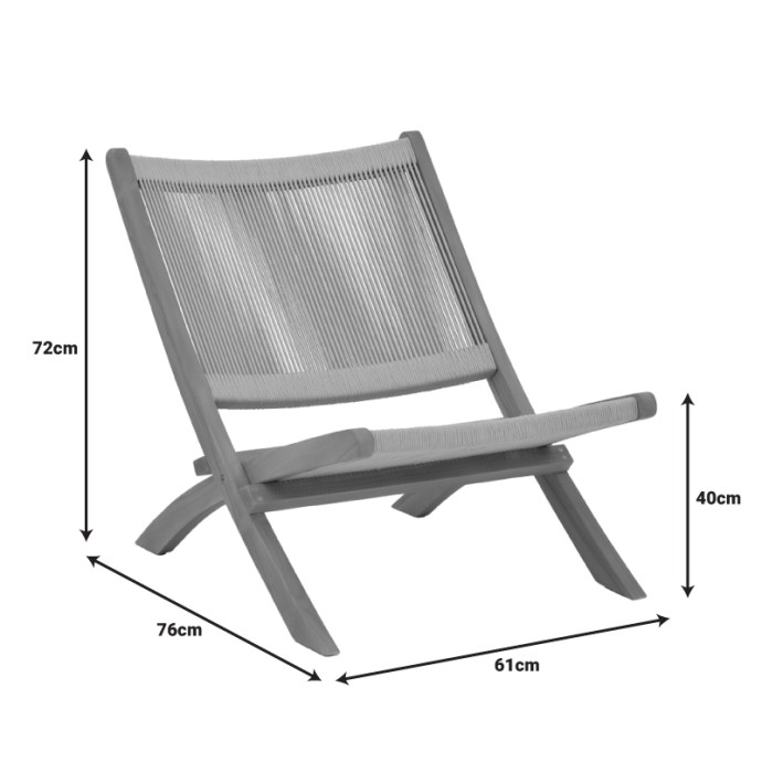 SEEAL ΚΑΡΕΚΛΑ 61X76X72ΕΚ TEAK ΞΥΛΟ ΚΑΙ ΣΧΟΙΝΙ ΣΕ ΦΥΣΙΚΗ ΑΠΟΧΡΩΣΗ 