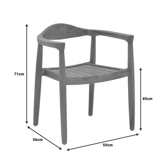 GANNY ΠΟΛΥΘΡΟΝΑ 59X56X71ΕΚ TEAK ΞΥΛΟ ΣΕ ΦΥΣΙΚΗ ΑΠΟΧΡΩΣΗ 