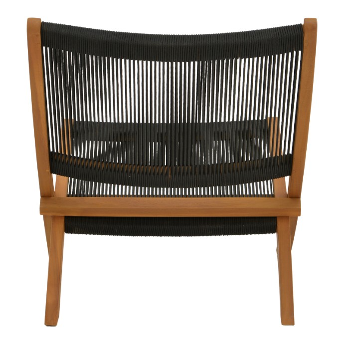SEEAL ΚΑΡΕΚΛΑ 61X76X72ΕΚ TEAK ΞΥΛΟ ΚΑΙ ΣΧΟΙΝΙ ΣΕ ΜΑΥΡΗ ΑΠΟΧΡΩΣΗ 