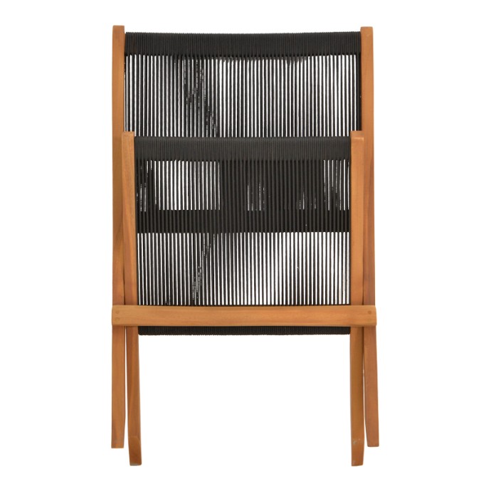 SEEAL ΚΑΡΕΚΛΑ 61X76X72ΕΚ TEAK ΞΥΛΟ ΚΑΙ ΣΧΟΙΝΙ ΣΕ ΜΑΥΡΗ ΑΠΟΧΡΩΣΗ 
