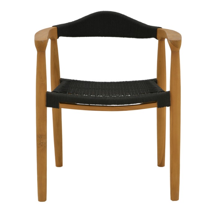 GANNY ΠΟΛΥΘΡΟΝΑ 59X56X71ΕΚ TEAK ΞΥΛΟ ΚΑΙ ΣΧΟΙΝΙ ΣΕ ΜΑΥΡΗ ΑΠΟΧΡΩΣΗ 