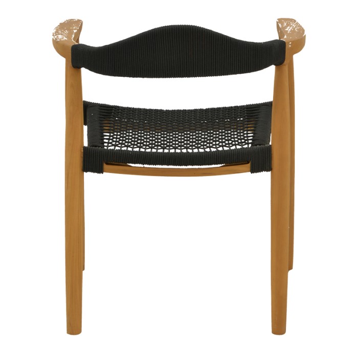 GANNY ΠΟΛΥΘΡΟΝΑ 59X56X71ΕΚ TEAK ΞΥΛΟ ΚΑΙ ΣΧΟΙΝΙ ΣΕ ΜΑΥΡΗ ΑΠΟΧΡΩΣΗ 