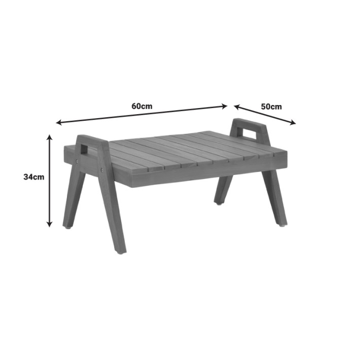 KALLY ΤΡΑΠΕΖΙ 60X50X34ΕΚ TEAK ΞΥΛΟ ΣΕ ΦΥΣΙΚΗ ΑΠΟΧΡΩΣΗ 