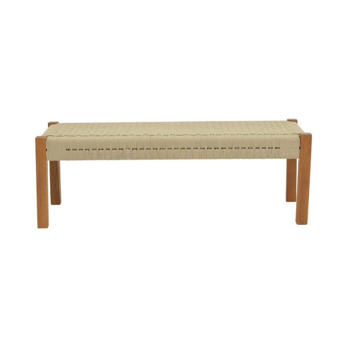 UMA ΠΑΓΚΑΚΙ 120X45X40ΕΚ TEAK ΞΥΛΟ ΚΑΙ ΣΧΟΙΝΙ ΣΕ ΦΥΣΙΚΗ ΑΠΟΧΡΩΣΗ 