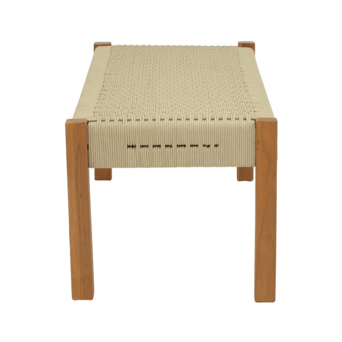 UMA ΠΑΓΚΑΚΙ 120X45X40ΕΚ TEAK ΞΥΛΟ ΚΑΙ ΣΧΟΙΝΙ ΣΕ ΦΥΣΙΚΗ ΑΠΟΧΡΩΣΗ 