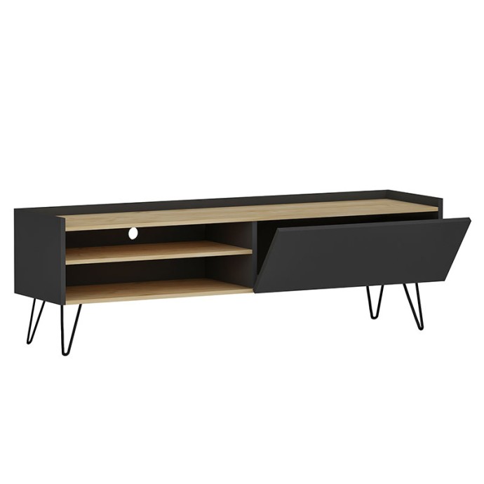 ΕΠΙΠΛΟ ΤΗΛΕΟΡΑΣΗΣ VERONICA 120x33x49,5εκ ΑΝΘΡΑΚΙ-ΦΥΣΙΚΟ 