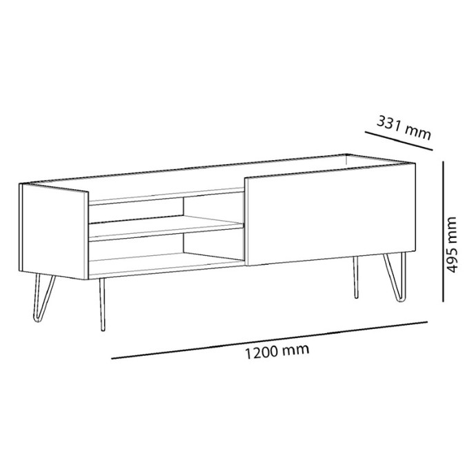 ΕΠΙΠΛΟ ΤΗΛΕΟΡΑΣΗΣ VERONICA 120x33x49,5εκ ΑΝΘΡΑΚΙ-ΦΥΣΙΚΟ 