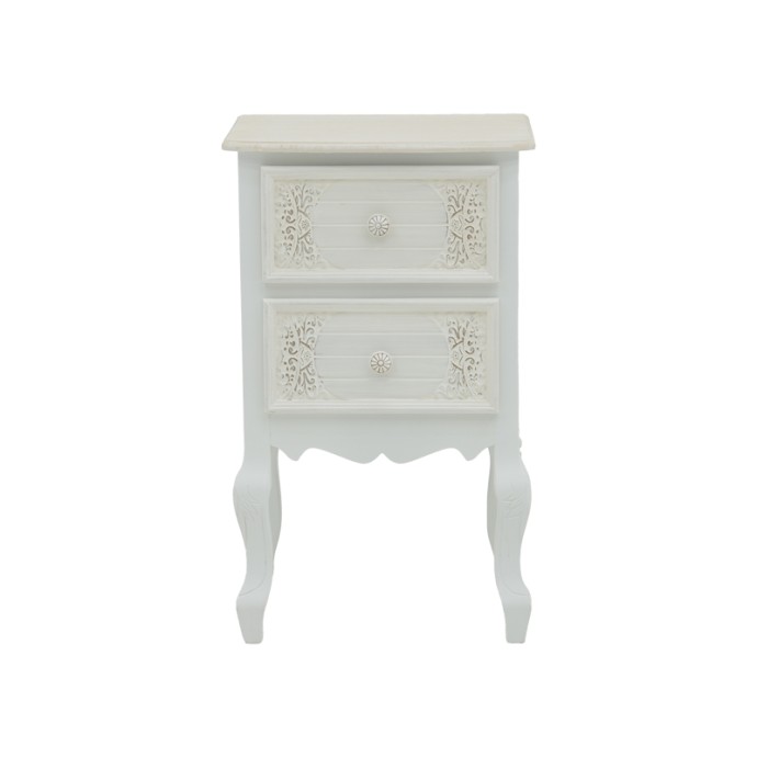 ΚΟΜΟΔΙΝΟ PAZLEN INART MDF ΣΕ ΛΕΥΚΗ ΑΝΤΙΚΕ ΑΠΟΧΡΩΣΗ 40X45X65ΕΚ