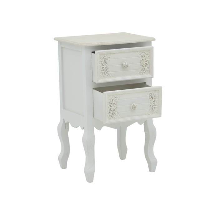 ΚΟΜΟΔΙΝΟ PAZLEN INART MDF ΣΕ ΛΕΥΚΗ ΑΝΤΙΚΕ ΑΠΟΧΡΩΣΗ 40X45X65ΕΚ