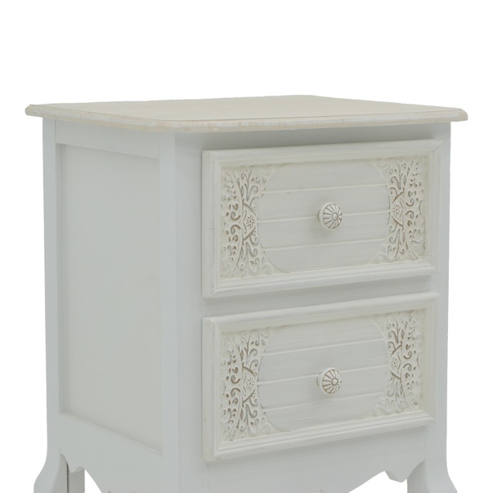 ΚΟΜΟΔΙΝΟ PAZLEN INART MDF ΣΕ ΛΕΥΚΗ ΑΝΤΙΚΕ ΑΠΟΧΡΩΣΗ 40X45X65ΕΚ