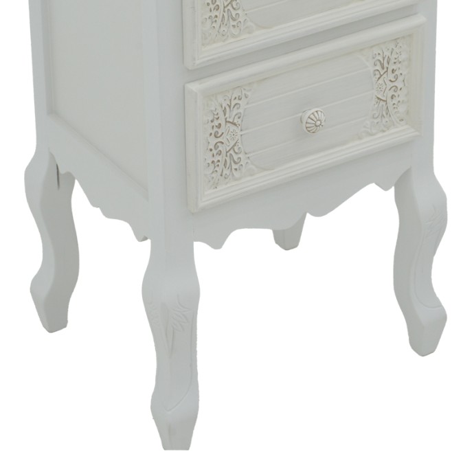ΚΟΜΟΔΙΝΟ PAZLEN INART MDF ΣΕ ΛΕΥΚΗ ΑΝΤΙΚΕ ΑΠΟΧΡΩΣΗ 40X45X65ΕΚ