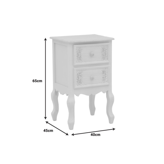 ΚΟΜΟΔΙΝΟ PAZLEN INART MDF ΣΕ ΛΕΥΚΗ ΑΝΤΙΚΕ ΑΠΟΧΡΩΣΗ 40X45X65ΕΚ
