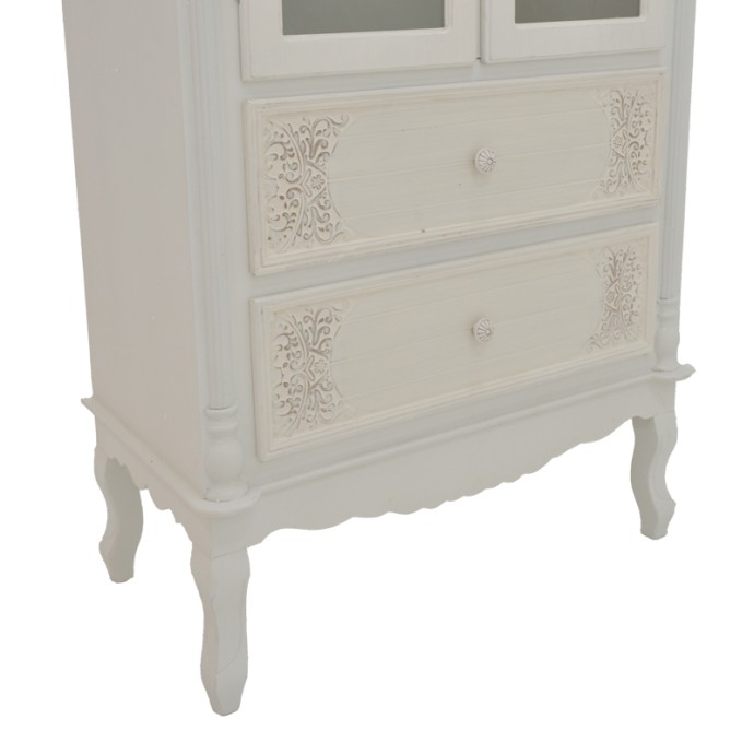 PAZLEN ΒΙΤΡΙΝΑ INART 74.5X39X190ΕΚ MDF ΣΕ ΛΕΥΚΗ ΑΝΤΙΚΕ ΑΠΟΧΡΩΣΗ 