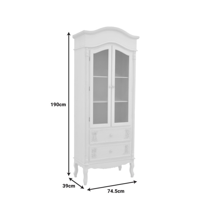 PAZLEN ΒΙΤΡΙΝΑ INART 74.5X39X190ΕΚ MDF ΣΕ ΛΕΥΚΗ ΑΝΤΙΚΕ ΑΠΟΧΡΩΣΗ 
