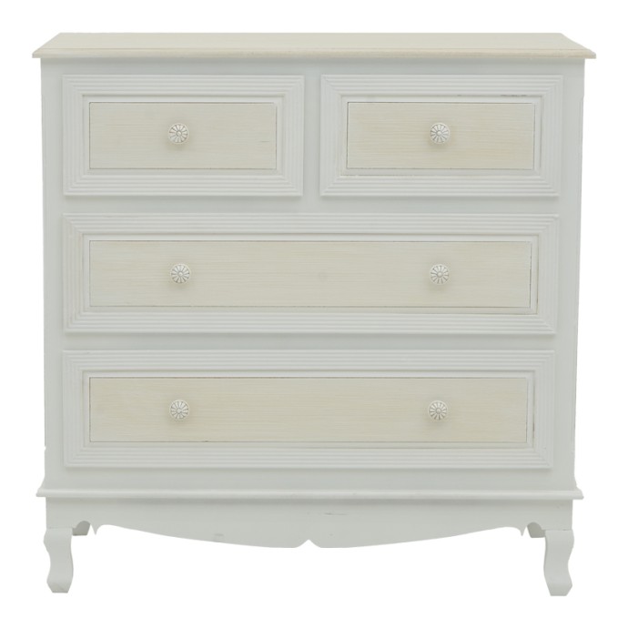 JOLIENE ΣΥΡΤΑΡΙΕΡΑ INART 80X40X80ΕΚ MDF ΣΕ ΛΕΥΚΗ ΑΝΤΙΚΕ-ΦΥΣΙΚΗ ΑΠΟΧΡΩΣΗ 
