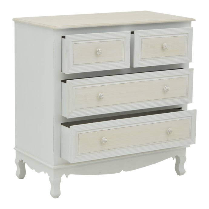 JOLIENE ΣΥΡΤΑΡΙΕΡΑ INART 80X40X80ΕΚ MDF ΣΕ ΛΕΥΚΗ ΑΝΤΙΚΕ-ΦΥΣΙΚΗ ΑΠΟΧΡΩΣΗ 