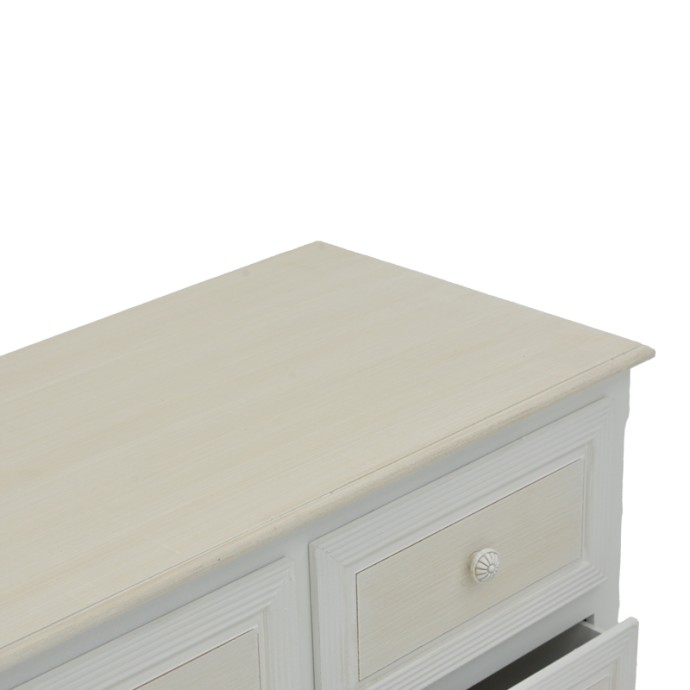 JOLIENE ΣΥΡΤΑΡΙΕΡΑ INART 80X40X80ΕΚ MDF ΣΕ ΛΕΥΚΗ ΑΝΤΙΚΕ-ΦΥΣΙΚΗ ΑΠΟΧΡΩΣΗ 