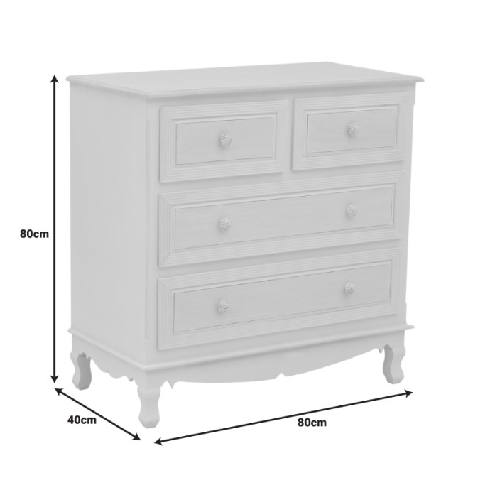 JOLIENE ΣΥΡΤΑΡΙΕΡΑ INART 80X40X80ΕΚ MDF ΣΕ ΛΕΥΚΗ ΑΝΤΙΚΕ-ΦΥΣΙΚΗ ΑΠΟΧΡΩΣΗ 